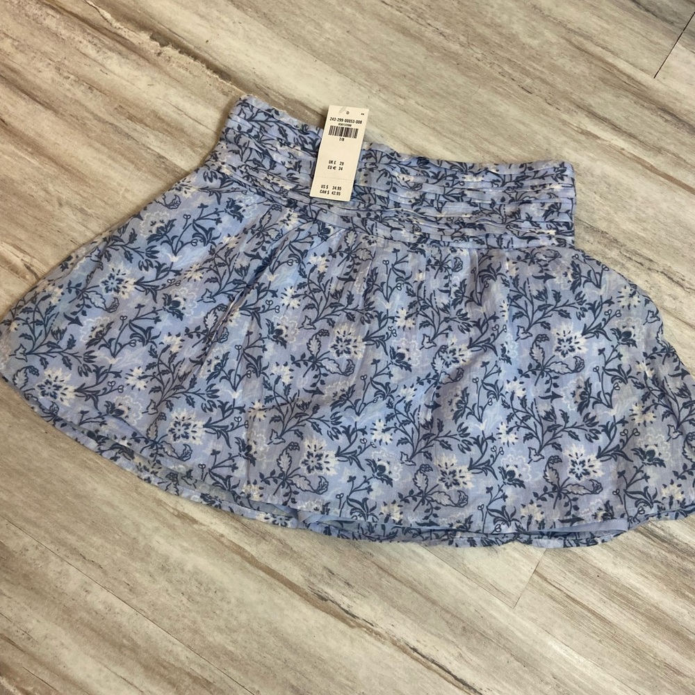 Abercrombie Kids Light Blue Floral Skirt NWT